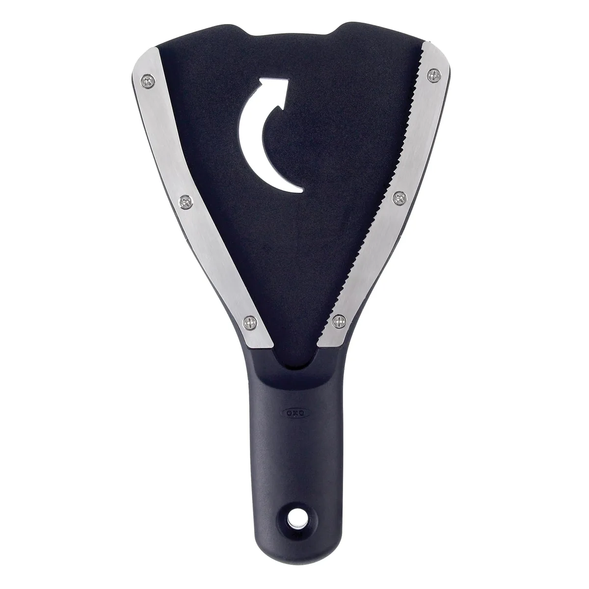 Handheld jar opener with contoured handle and separate non-slip base pad
