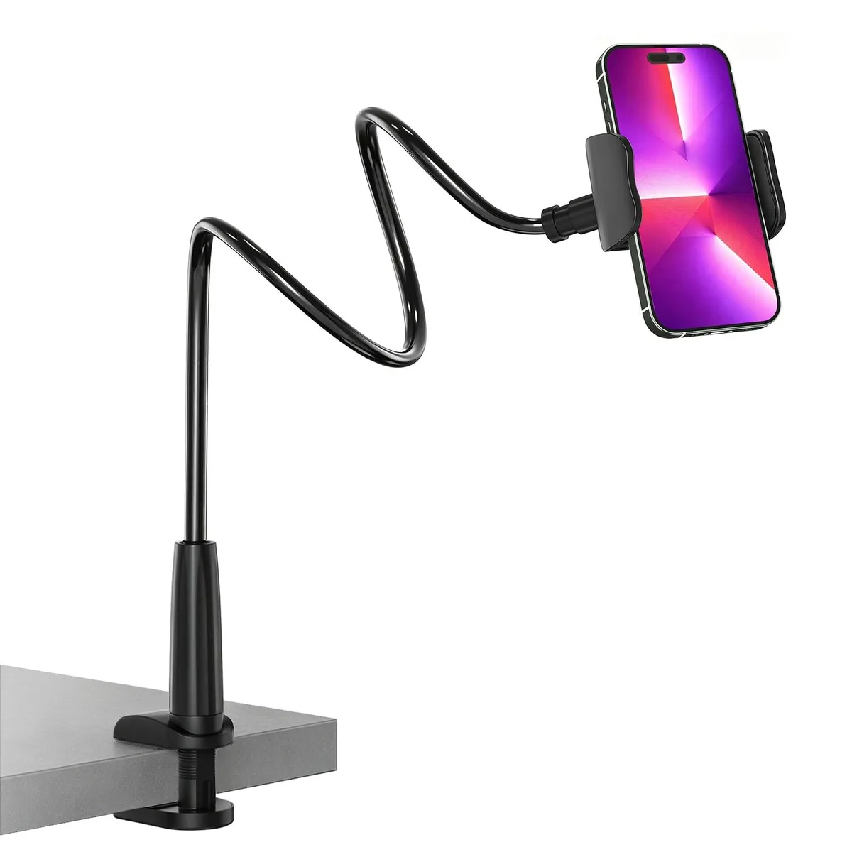 MAGIPEA ZJ10-1 Gooseneck Phone Mount Black 30 in 360° Clamp 3.5-7 — product photo