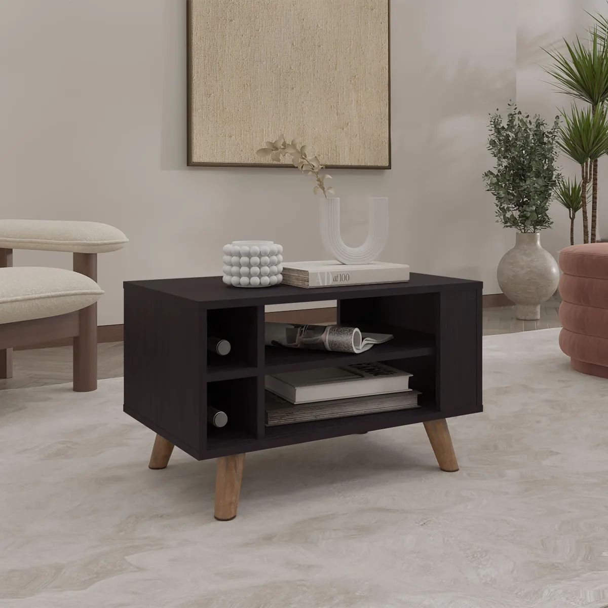 tuphen tuphen Coffee Table Black Wengue 4 Shelves 4 Legs — product photo