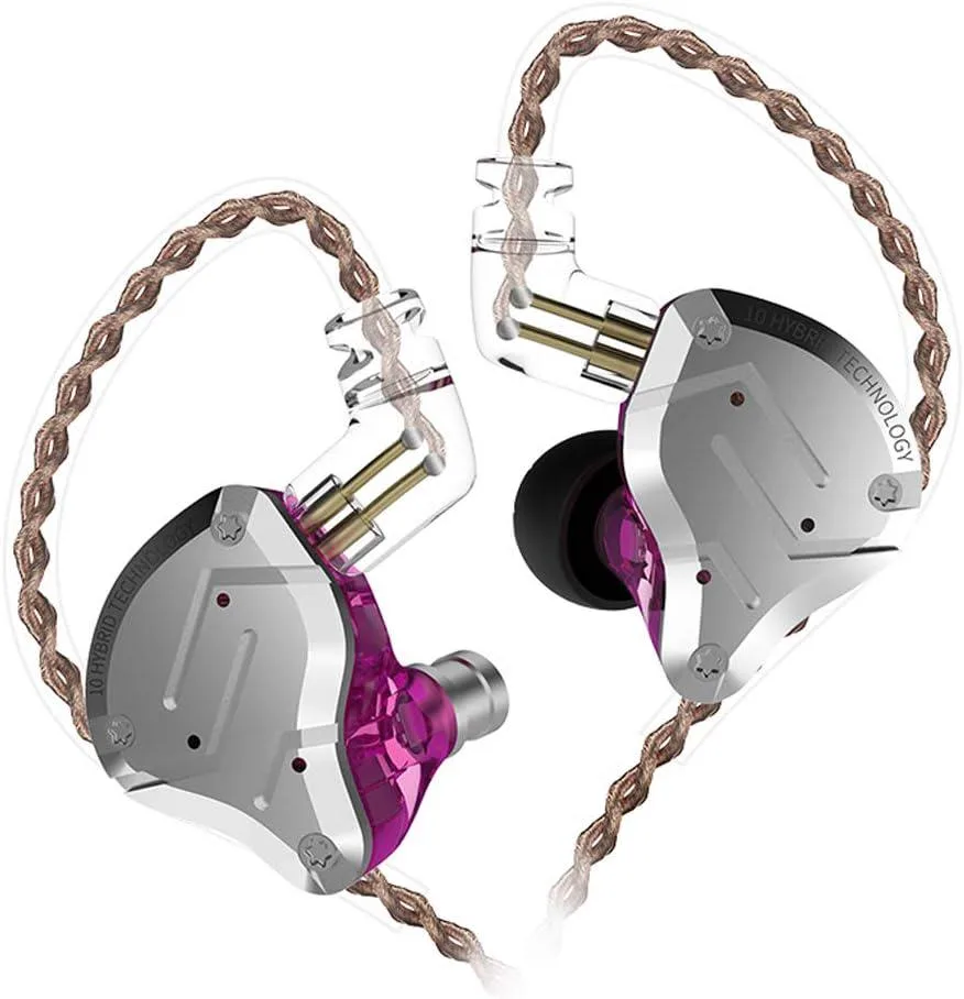 EVESKY EVESKY KZ ZS10 Pro Earbuds Purple No Mic 5 Driver 4BA 1DD — product photo
