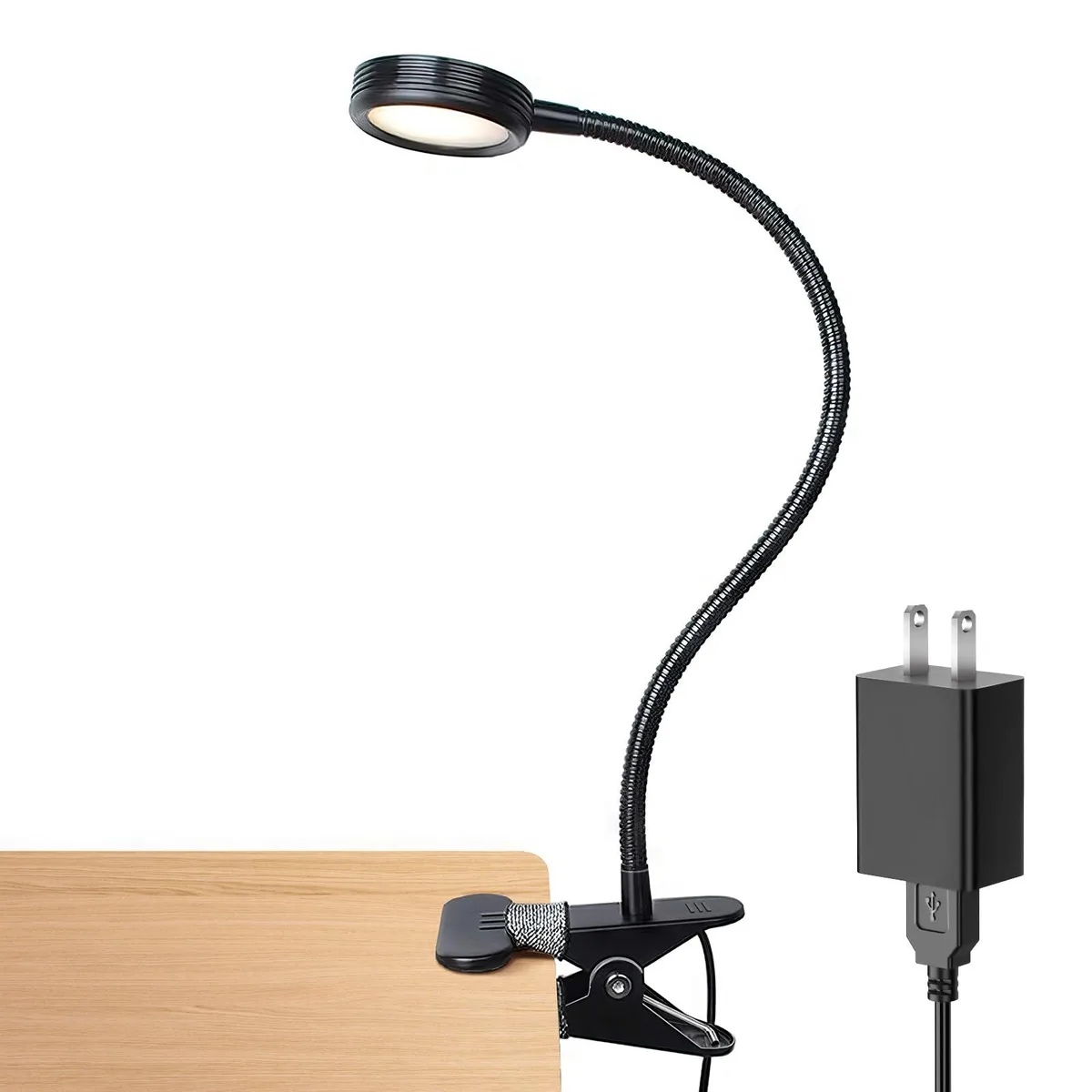  LEPOWER 908A-03 Clip-On Light Black 2.17 in Clamp 5 W — product photo