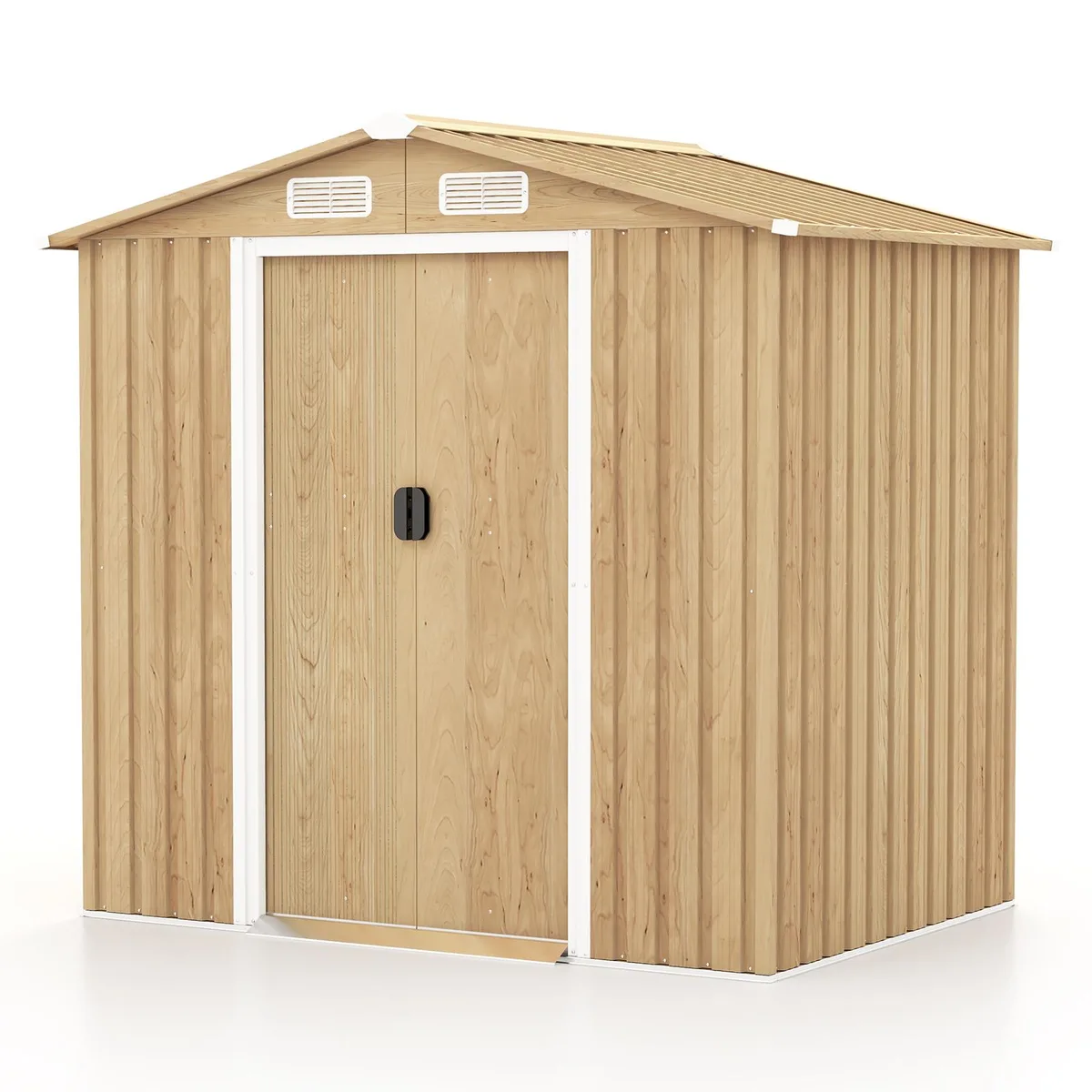 SlickBlue SlickBlue 6.4 x 4.6 ft Galvanized Steel Storage Shed Natural — product photo