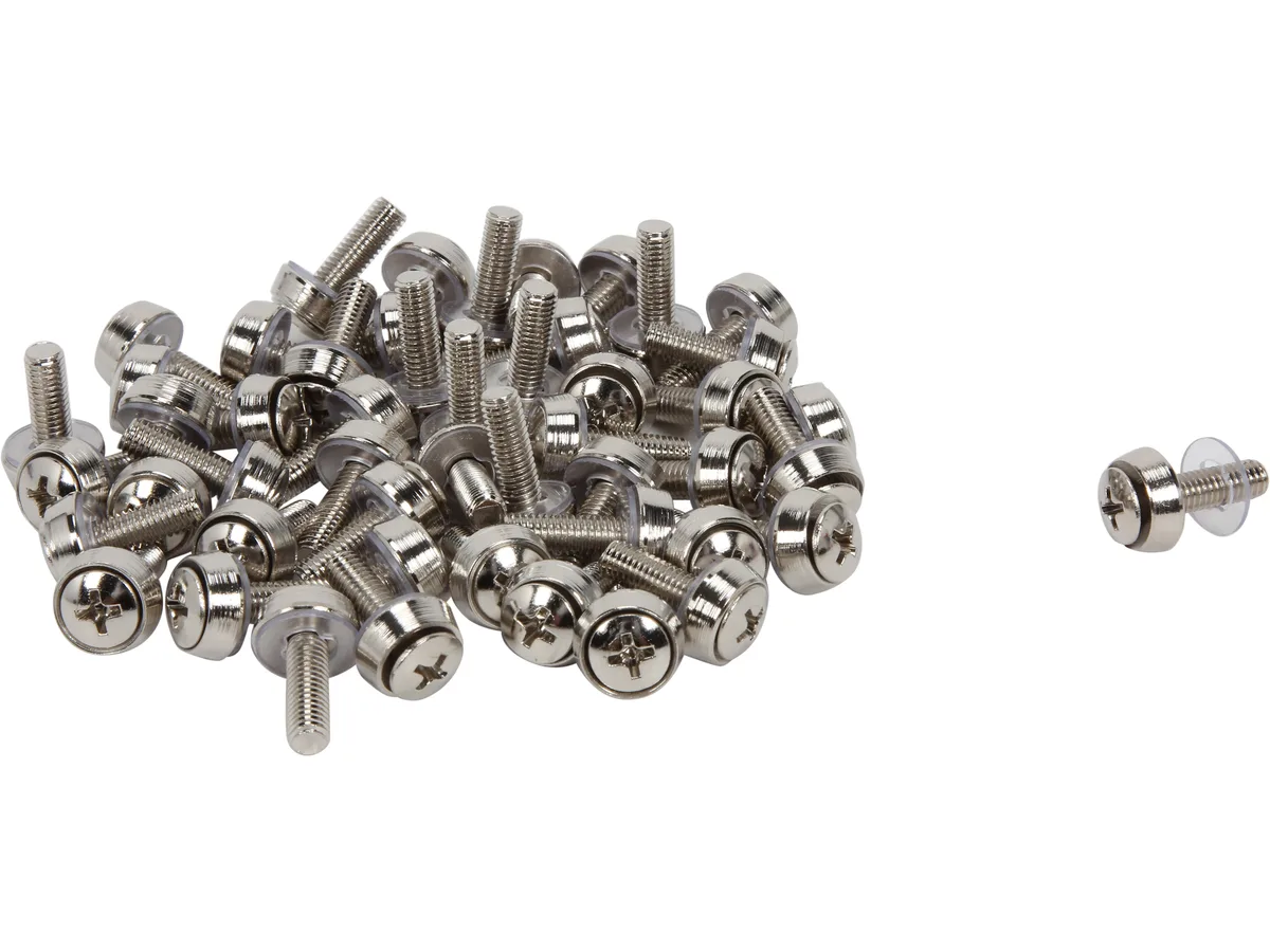 Silver M5 mounting screws in a 50 pack
