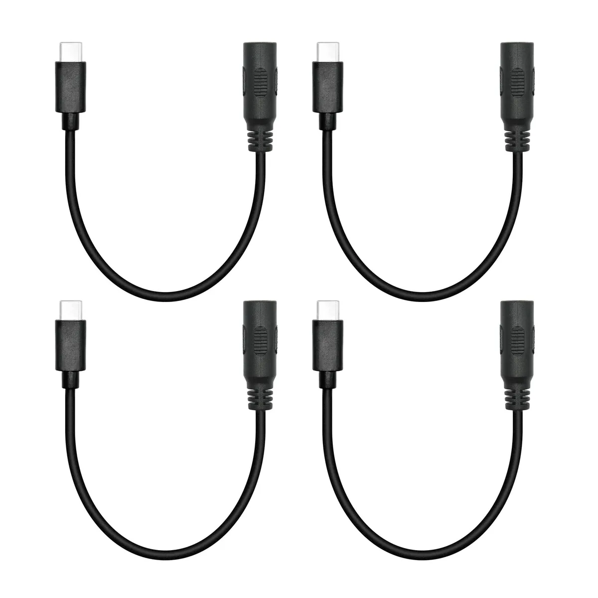 Vszerda Vszerda 4-pack DC 5.5 mm x 2.1 mm female to USB-C male 15 cm power cable — product photo