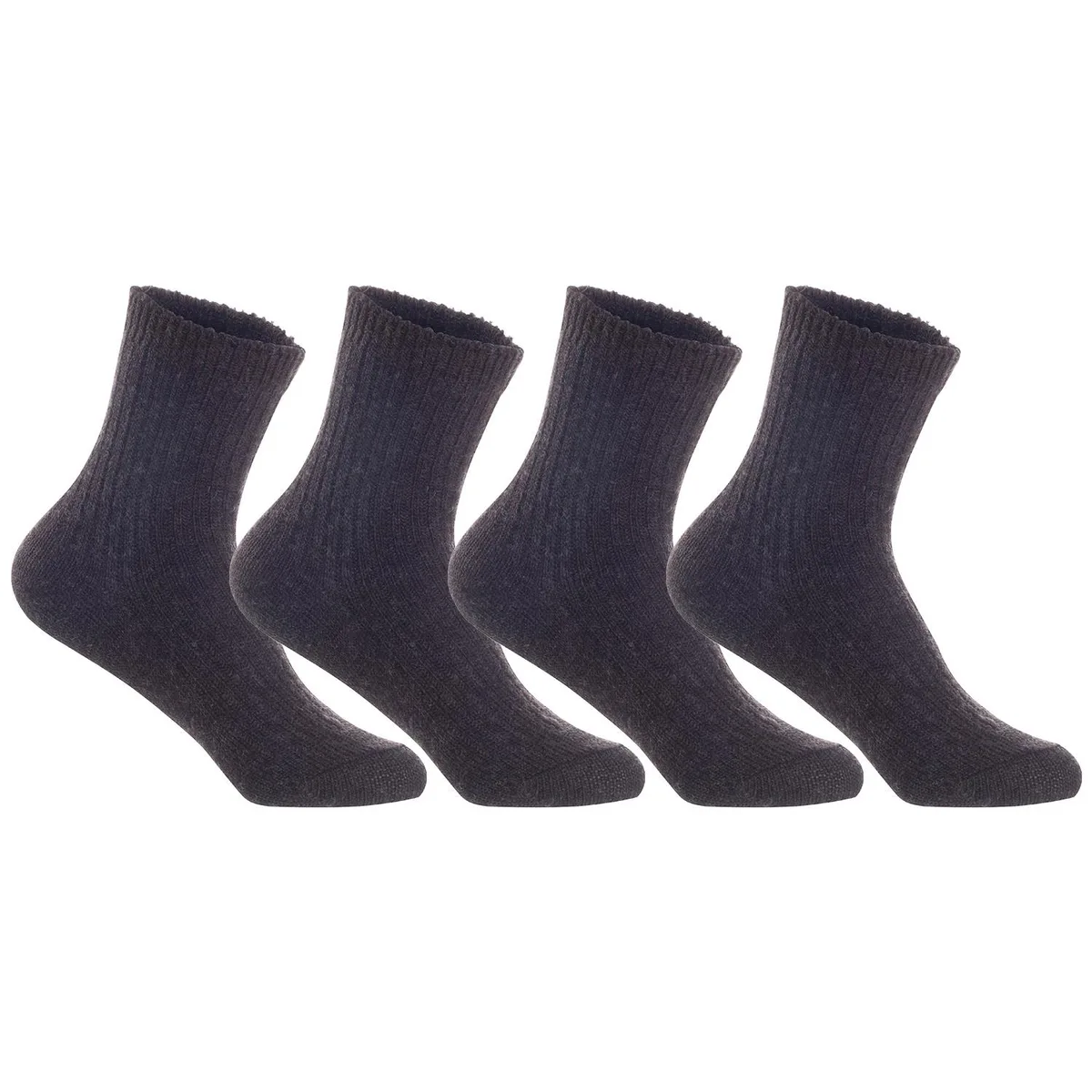 A single pair of coffee coloured wool crew socks