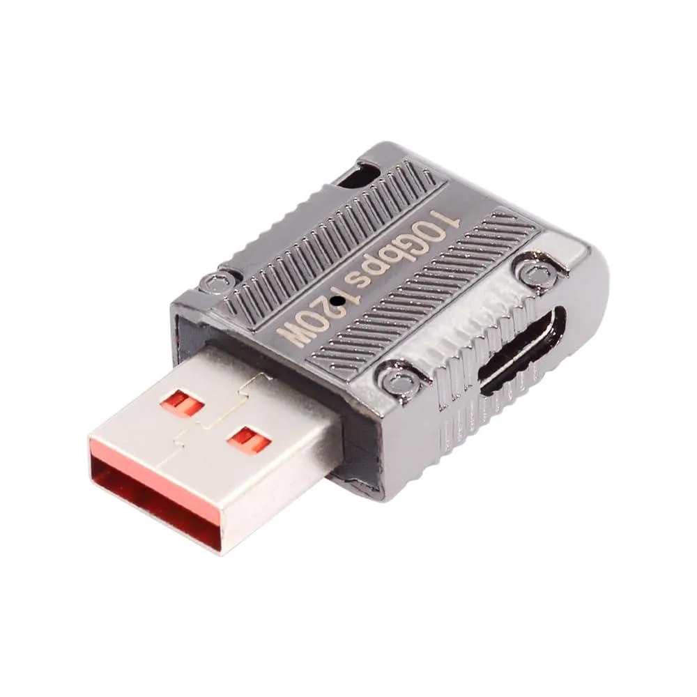 Fervit Fervit USB-C 3.1 Female to USB 3.0 Male 90° Slim 10Gbps 120W Power Adapter Mecha Cyberpunk — product photo
