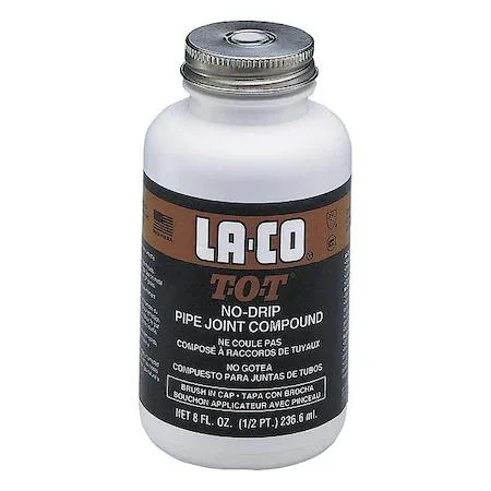 Gray pipe thread sealant in an 8 fl oz brush-top can