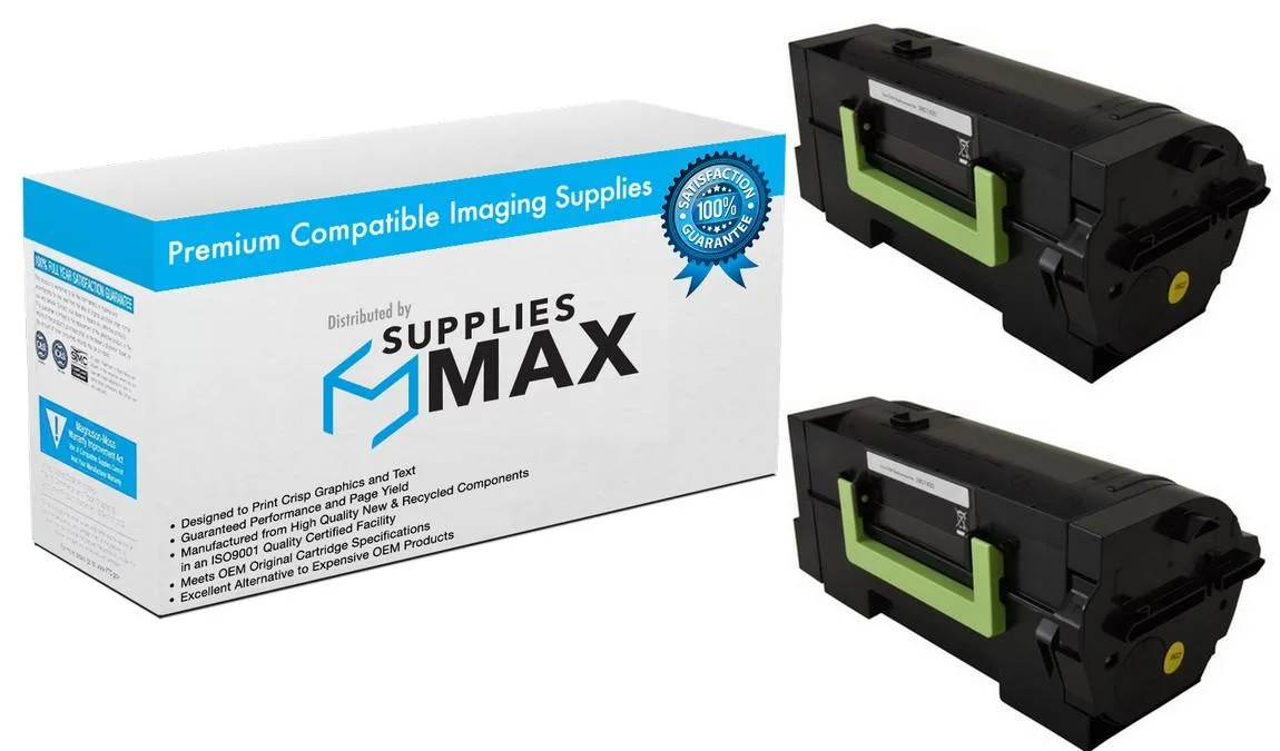 SuppliesMax SuppliesMax LEX58D1U00_2PK Black Toner Cartridge 2 Pack 55000 Pages — product photo