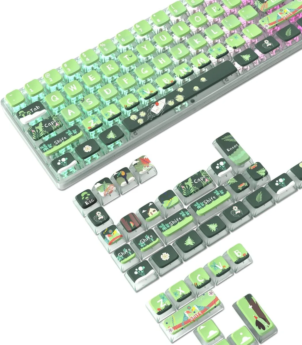 BFKK BFKK 120-Key PBT Pudding Keycap Set ASA Profile Jungle Theme Green — product photo