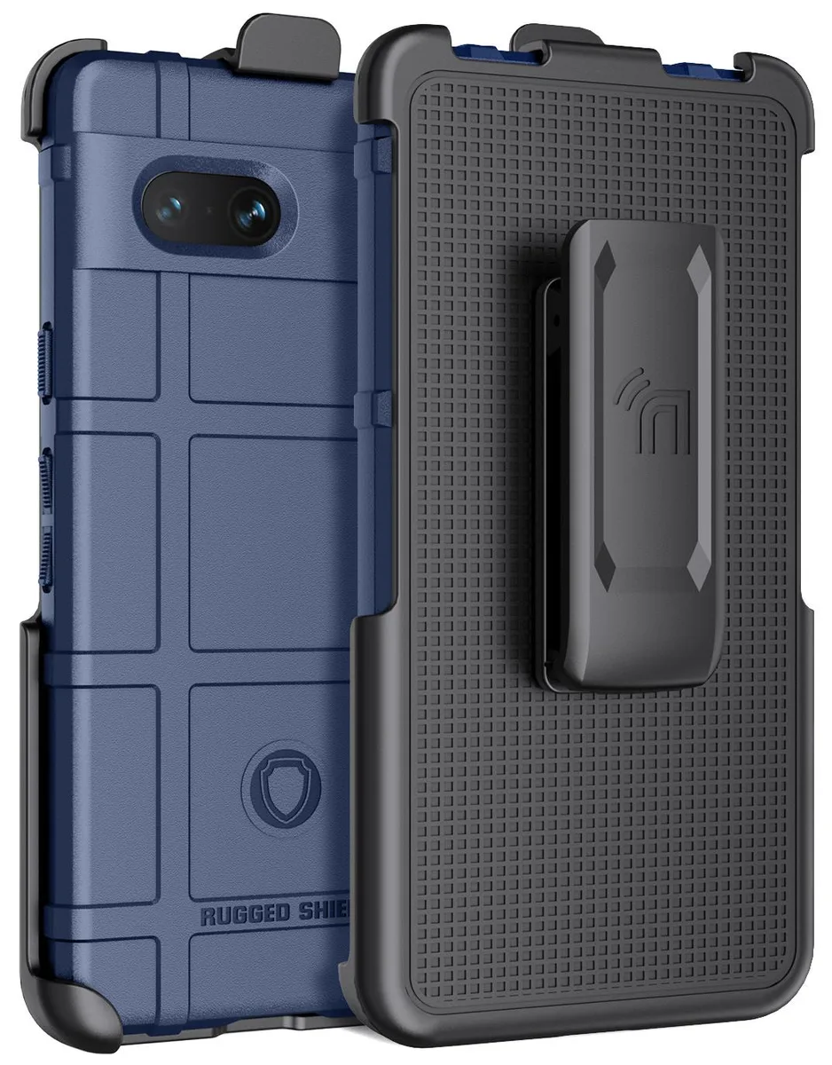 Nakedcellphone Nakedcellphone Special Ops Rugged Shield Case &amp; Belt Clip Holster Navy for Google Pixel 7a 2023 — product photo