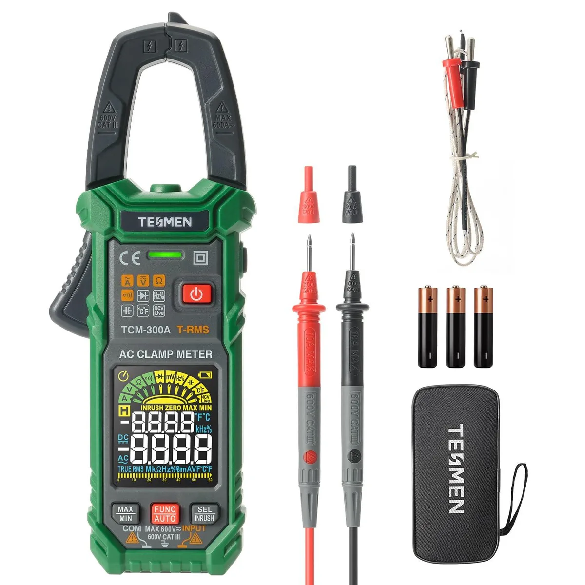 KEHIPI KEHIPI TCM-300A Inrush Clamp Meter 6000 Counts TRMS Green — product photo