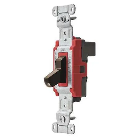 Brown single-pole toggle wall switch rectangular thermoplastic housing