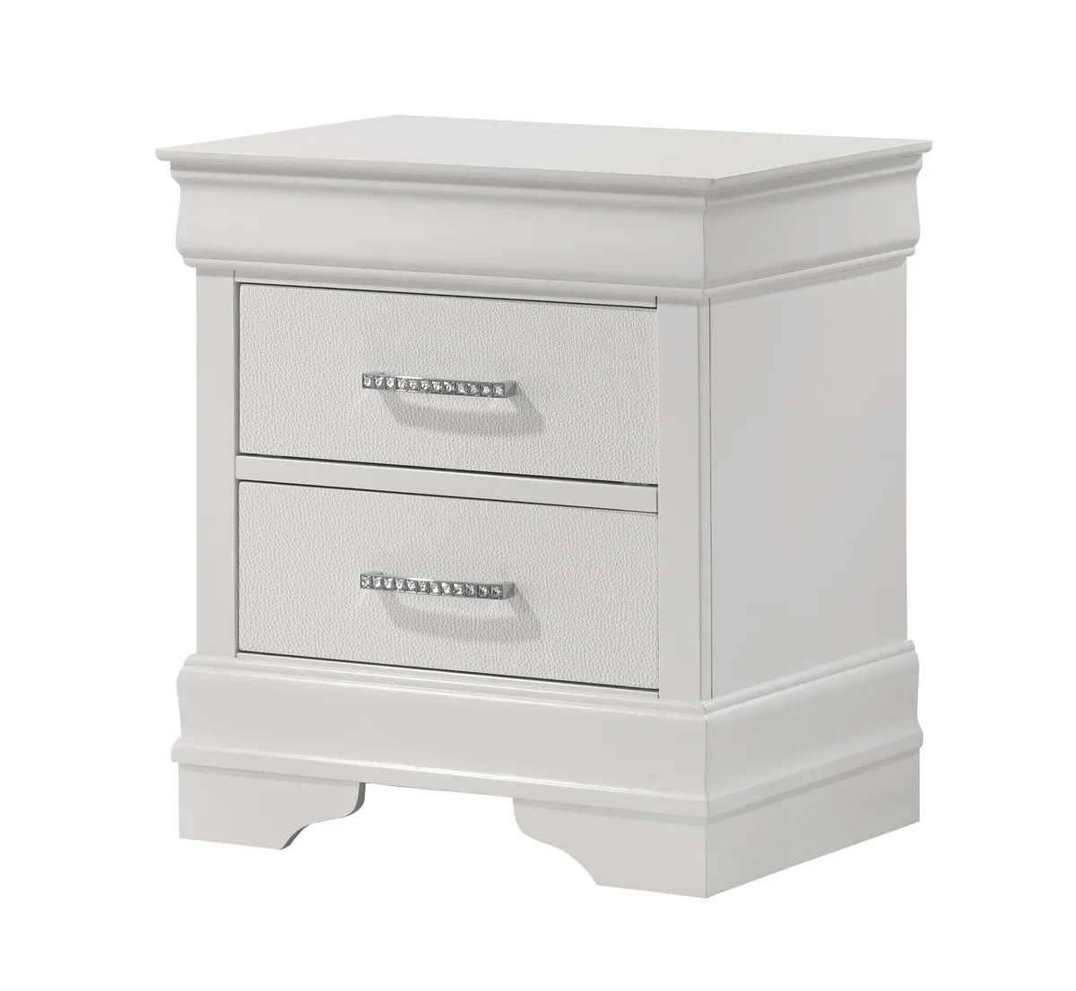 tuphen tuphen Modern Glam Nightstand White 21.65" x 15.75" x 23.70"H — product photo