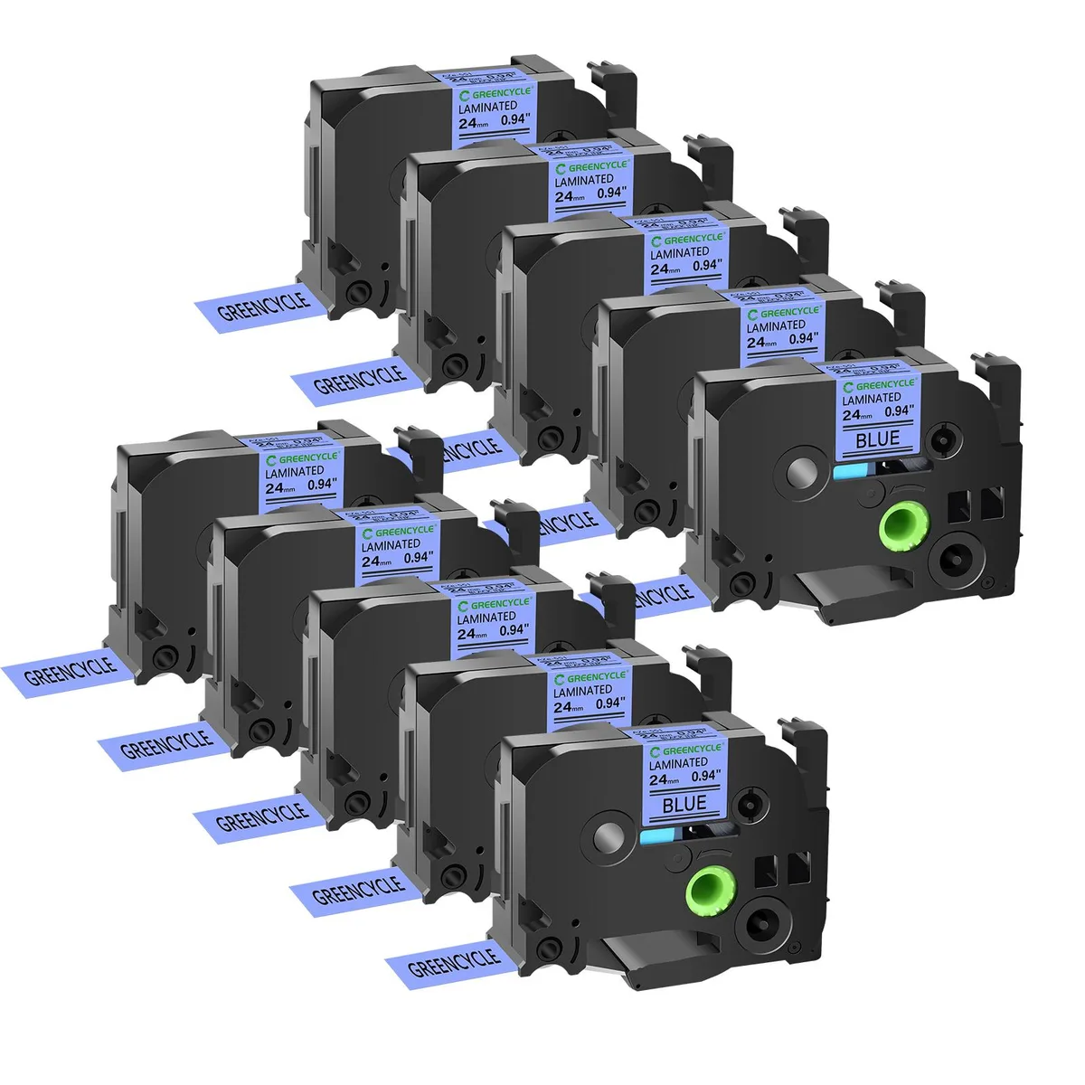 GREENCYCLE GREENCYCLE TZe-551 24mm Black on Blue Label Tape 20 Pack — product photo