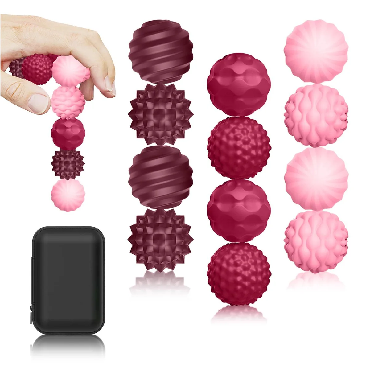 Maireien Silicone Magnetic Sensory Fidget Balls 12 Pack Pink 2.3cm — product photo