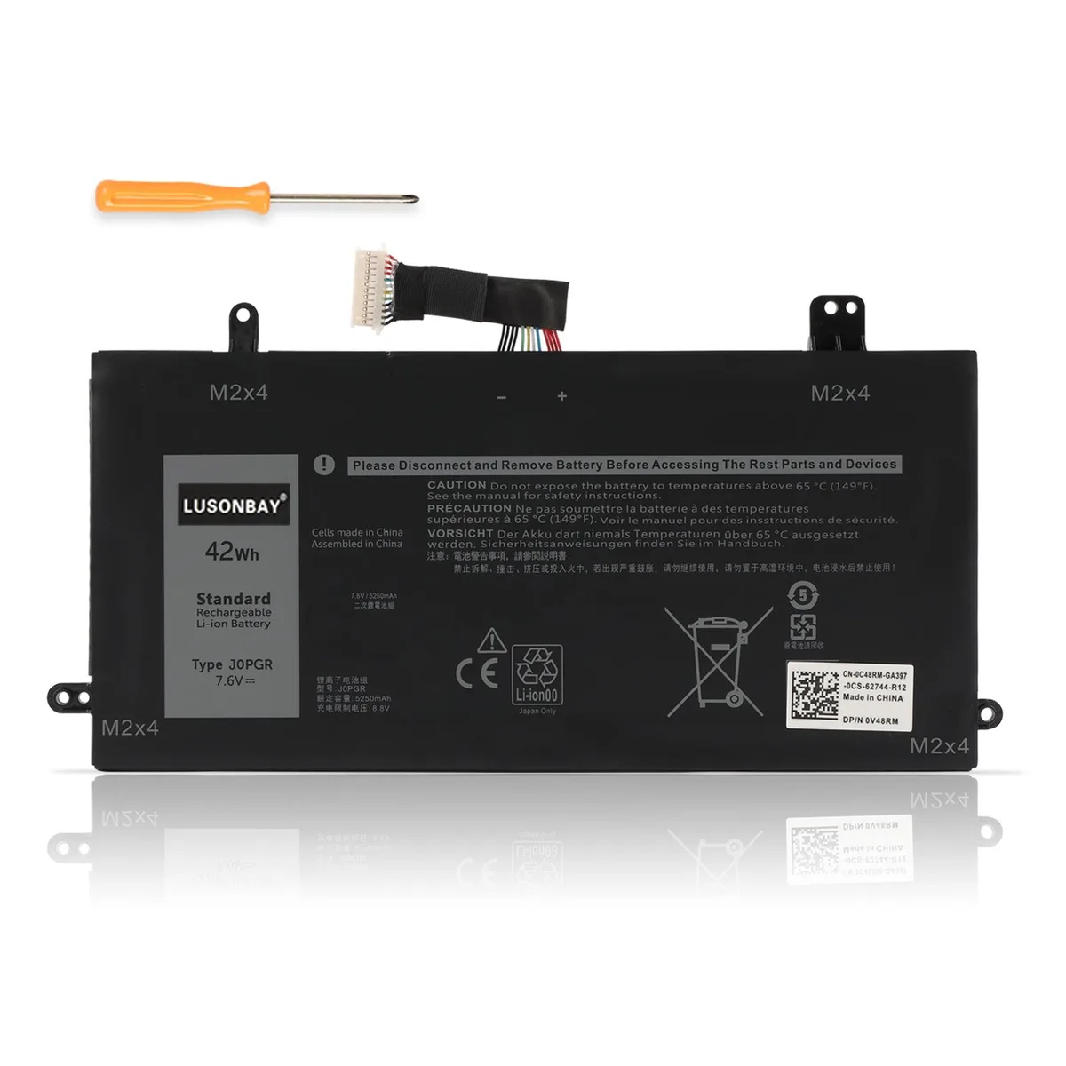 KingSener KingSener J0PGR laptop battery 7.6V 42WH 5250mAh for Dell Latitude 12 5285 5290 2-in-1 — product photo