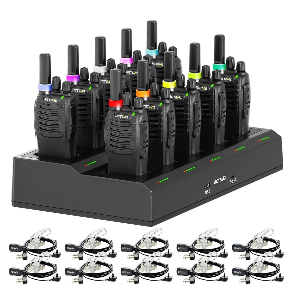 KEHIPI KEHIPI H-777 two-way radio 10 pack with 10-way charger — product photo