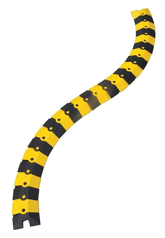 Black and yellow ABS cable protector, single channel, drop-over style, 39 inches long