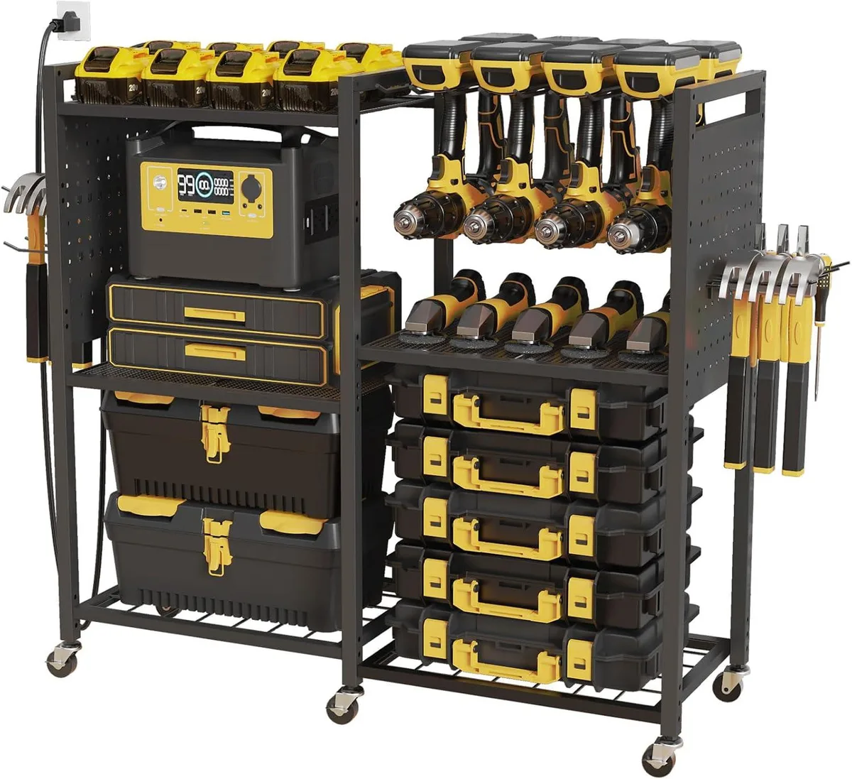 BFKK BFKK 6-Tier Power Tool Organizer Cart with Charging Station, 700LB Capacity — product photo