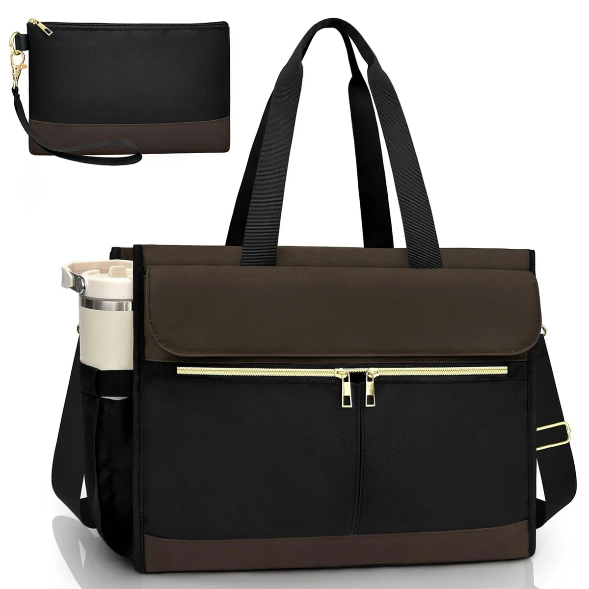 ARENTI ARENTI 2 in 1 Accessory 15.6 Inch Tote Bag Brown — product photo