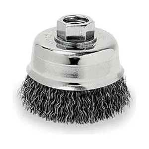 Weiler Weiler 13181 Crimped Wire Cup Brush 3-1/2 in .014 wire 13,300 RPM 5/8-11 power — product photo