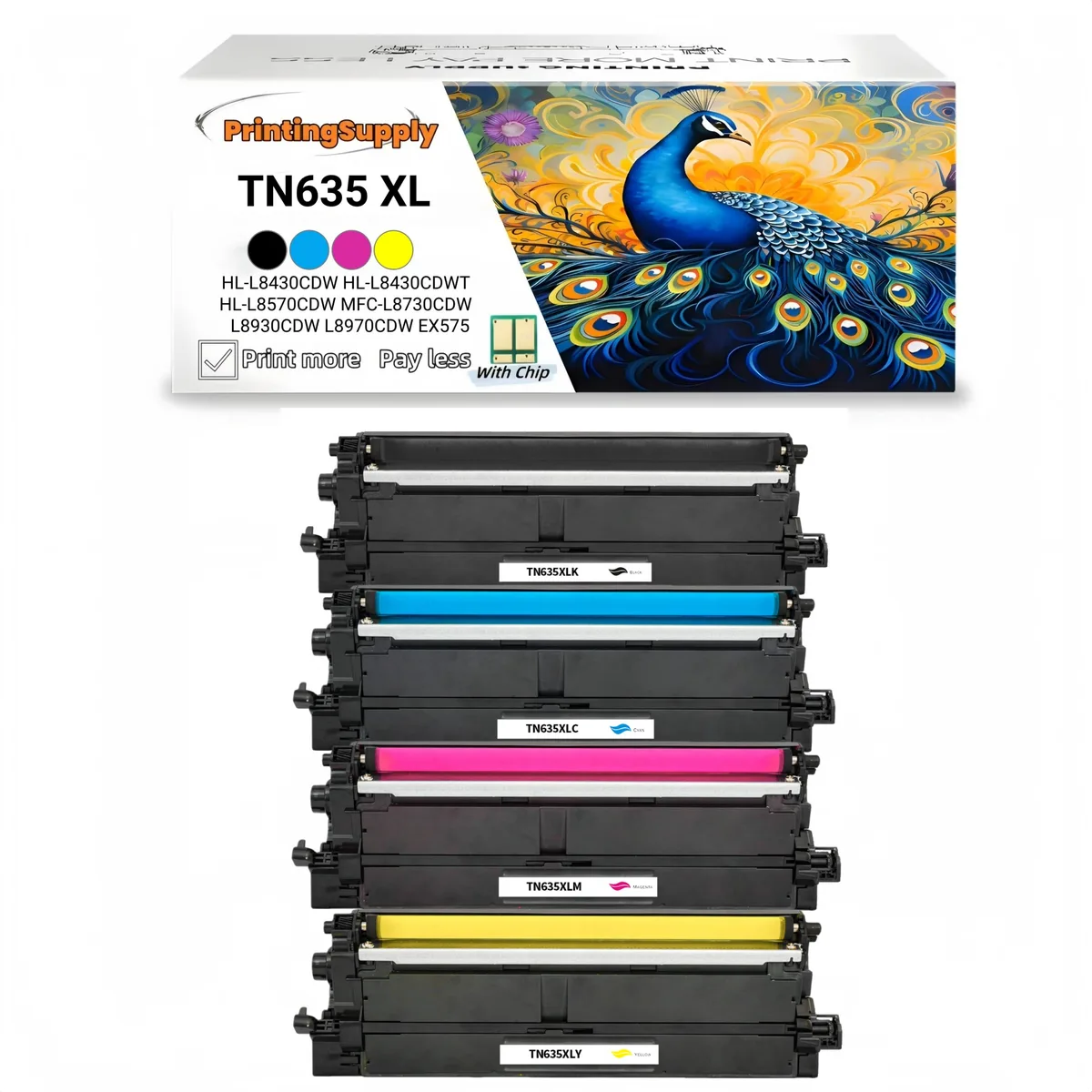 Aster Graphics Inc Aster Graphics Inc 4 Pack TN635XL BKCMY Toner Cartridge — product photo