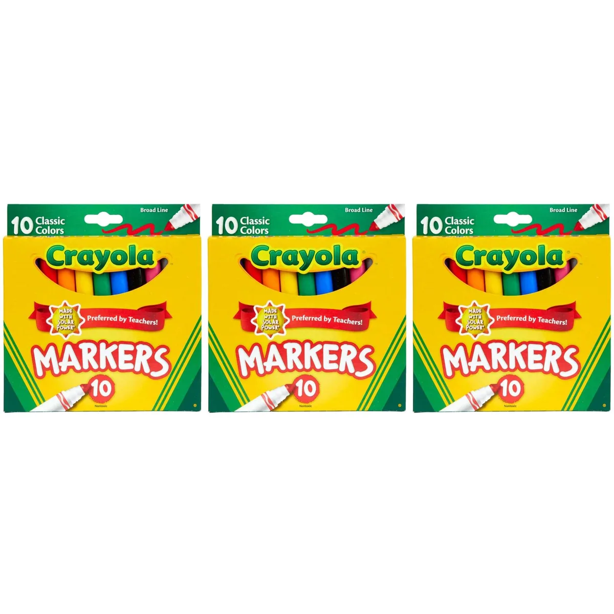 Crayola Crayola SP-52125931569470 Broad Line Markers 10 Count 3-Pack illustration — product photo