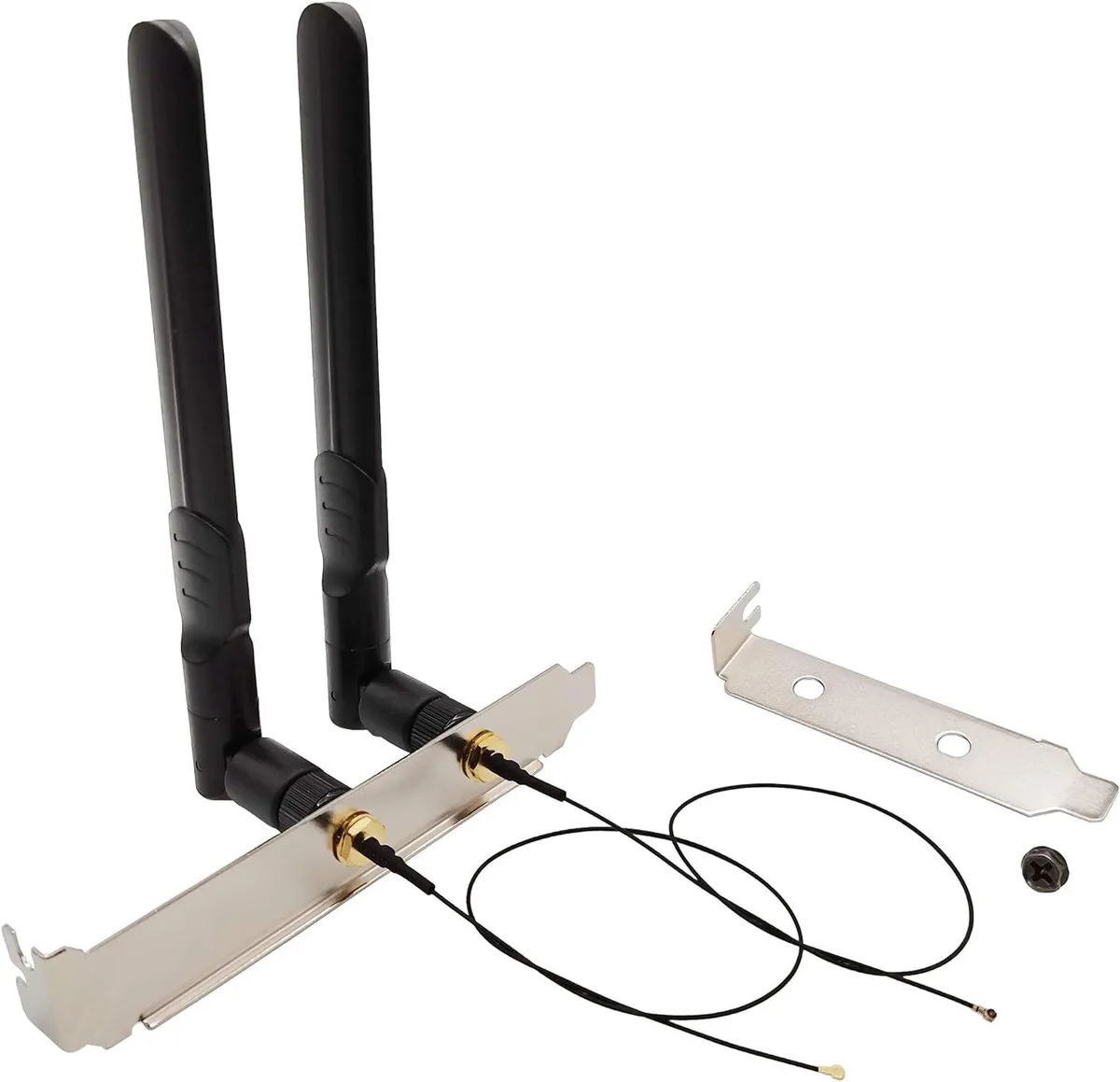 PISKEKAT PISKEKAT 8dBi Dual Band WiFi Antenna Kit 2.4/5.8GHz 10in U.FL to RP-SMA Cable Bracket — product photo