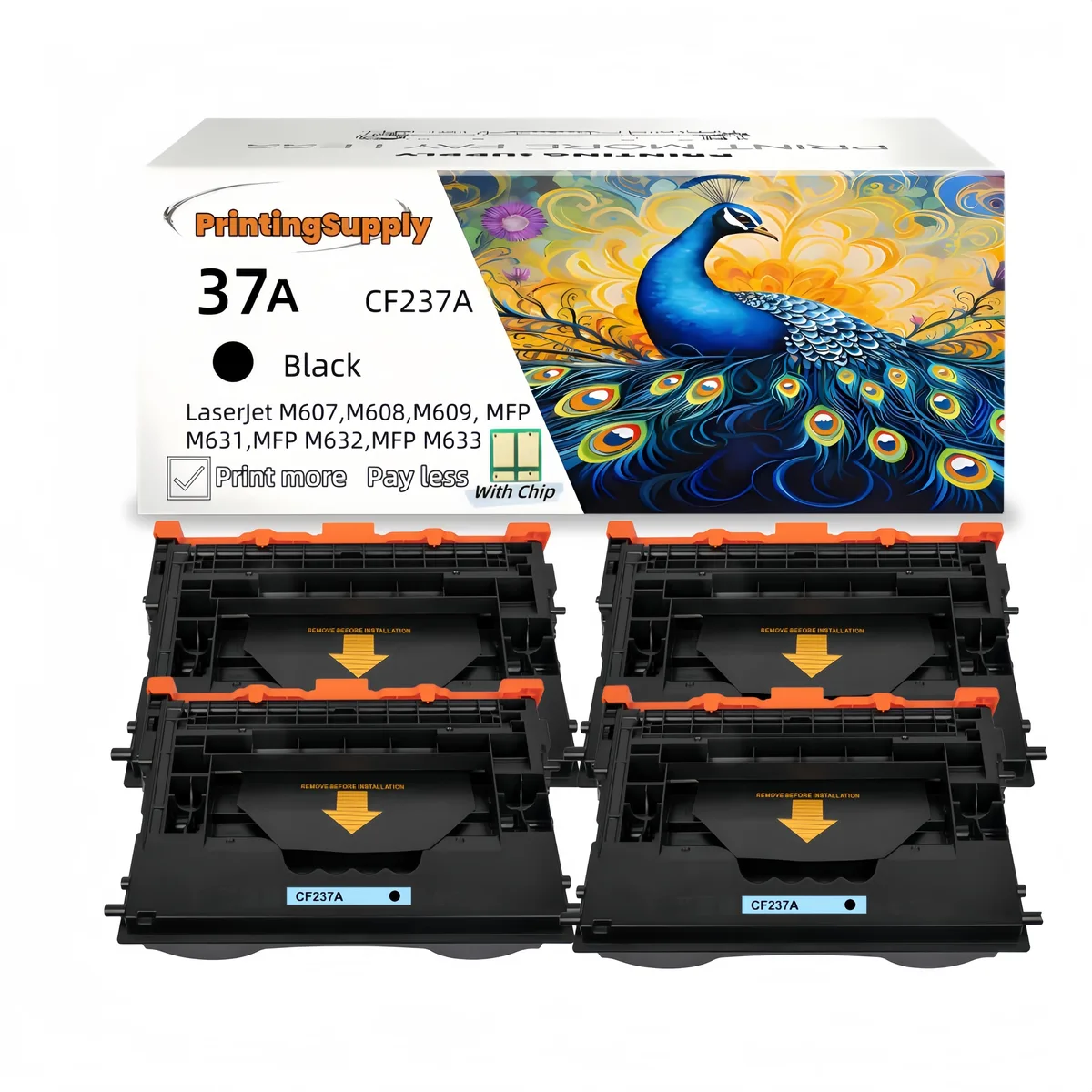 Aster Graphics Inc Aster Graphics Inc 4 Pack CF237A 37A Black Toner Cartridge 11000 Pages — product photo