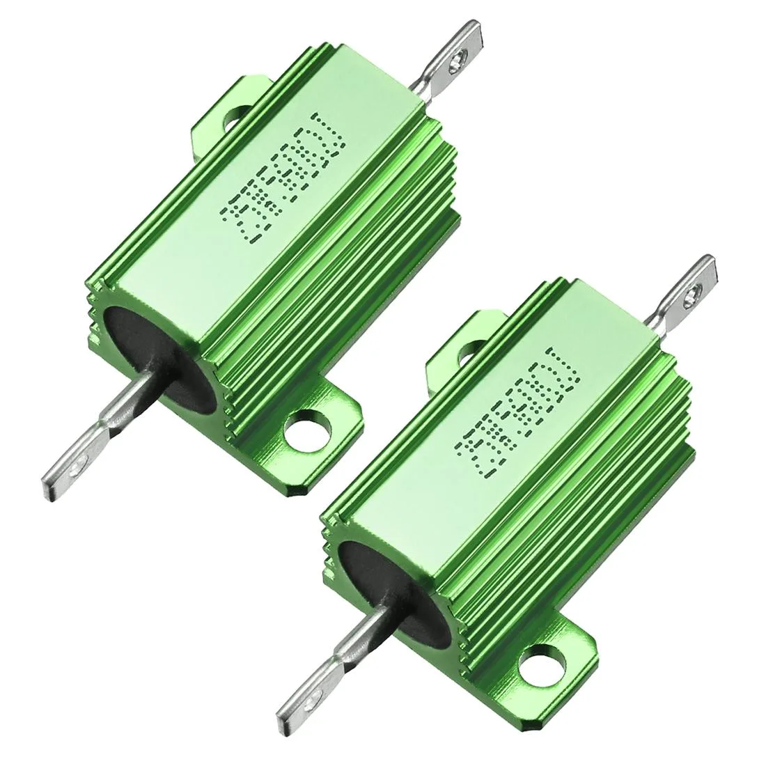 Unique-Bargains Unique-Bargains 25W 560 Ohm Aluminium Chassis Mount Wirewound Resistors Green 2pcs — product photo