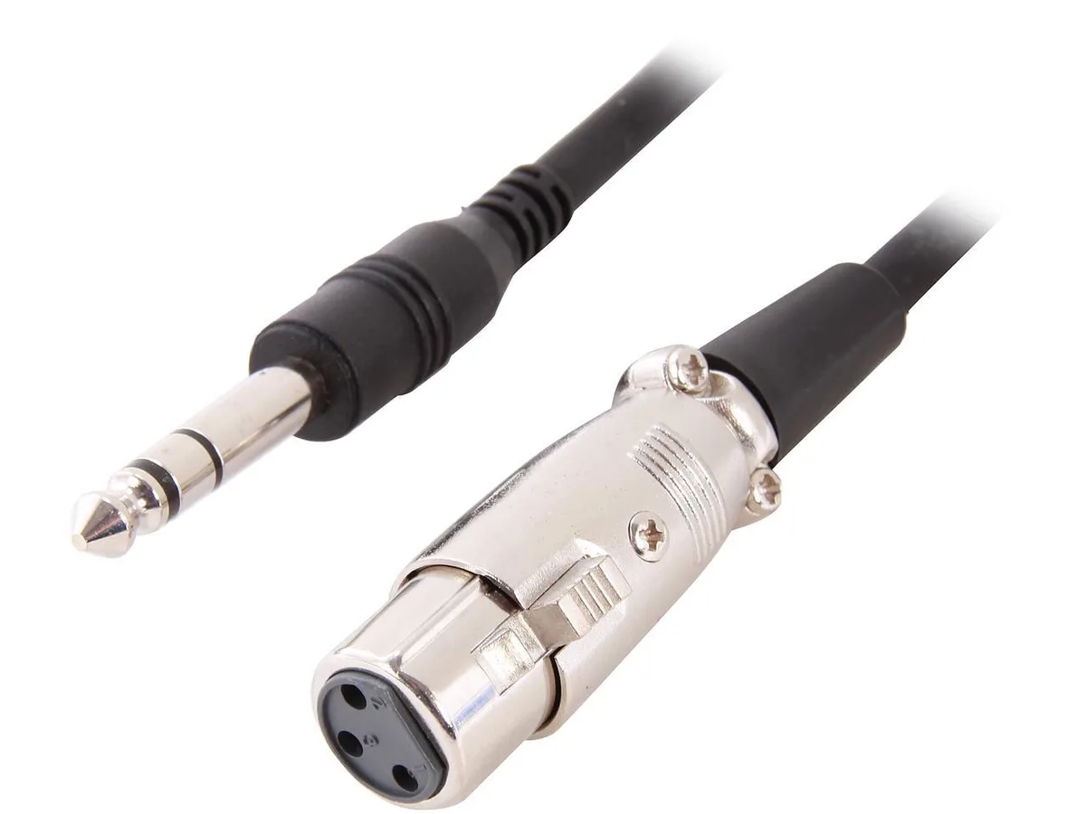 sakose sakose MICPH-6MF 6 ft 1/4" stereo plug to 3-pin XLR female instrument cable — product photo