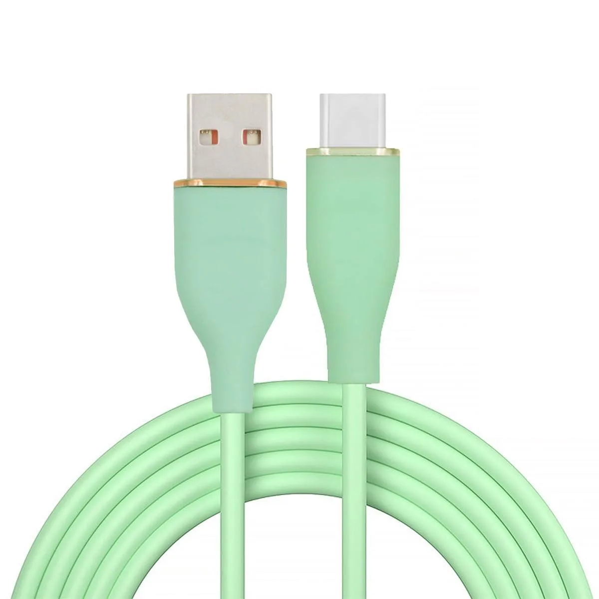 Fervit Fervit USB 2.0 to USB-C 15W Liquid Silicone Ultra Soft Cable Green 1M — product photo
