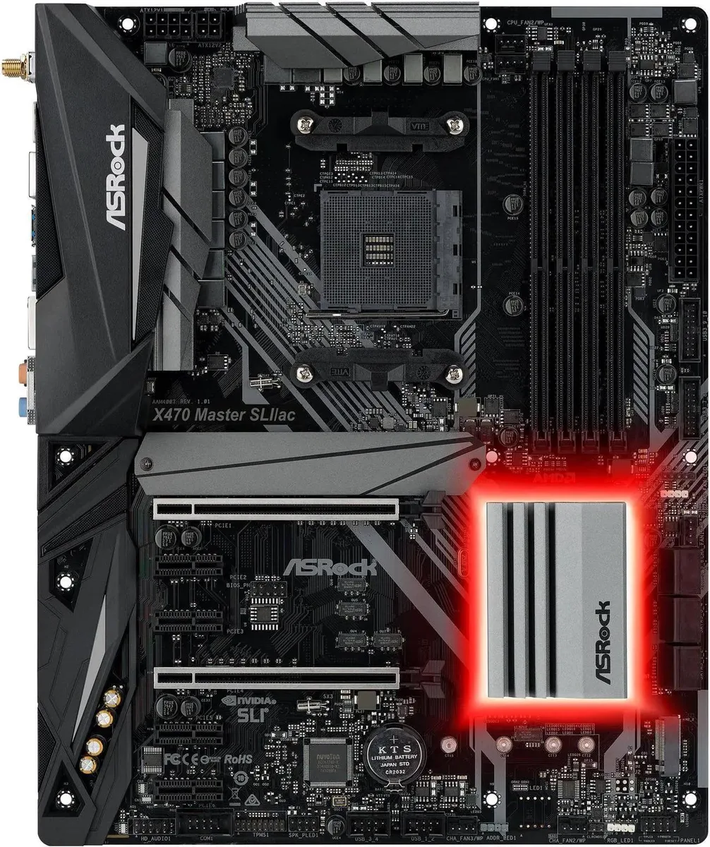 ASRock ASRock X470 Master SLI/AC AMD motherboard — product photo