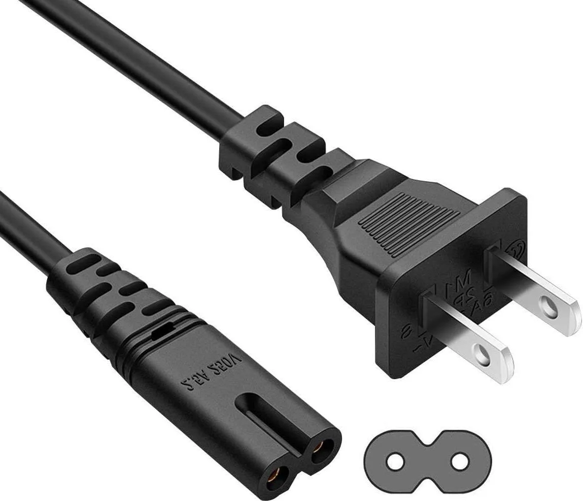 SatelliteSale SatelliteSale ROUND8 18AWG 2-Prong to Round Connector AC Power Cord 5 Feet Black — product photo