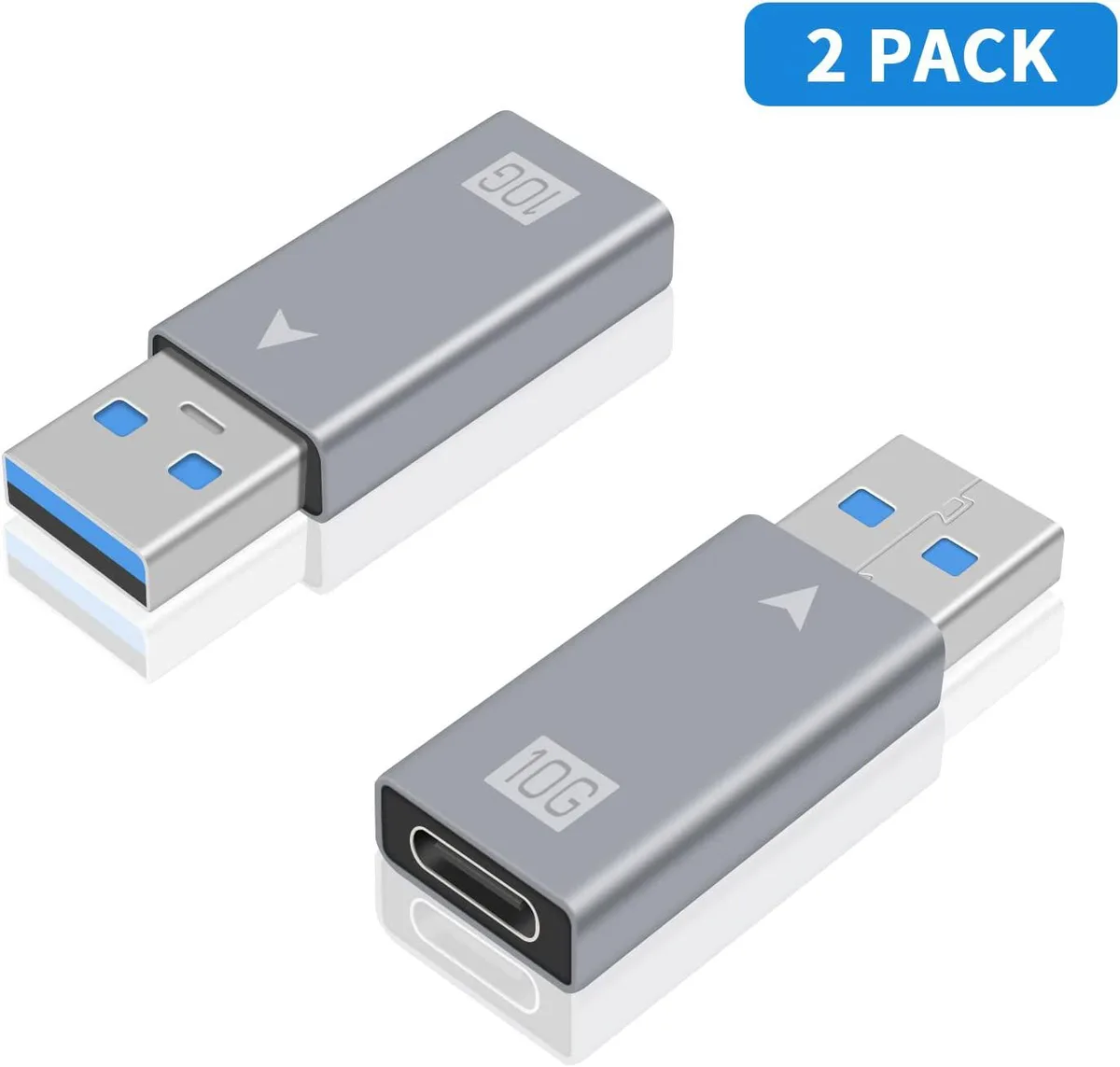 Hitoor Hitoor USB 3.1 Gen 2 C Female to A Male Adapter 2 Pack 10Gbps — product photo