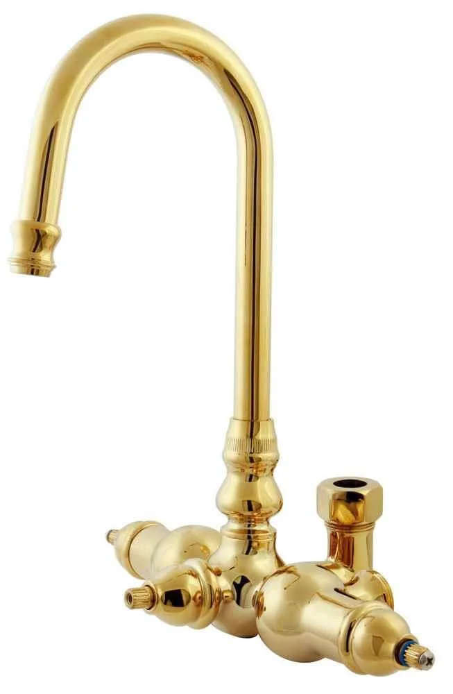 Kingston Brass ABT200-2 gooseneck faucet in polished brass finish