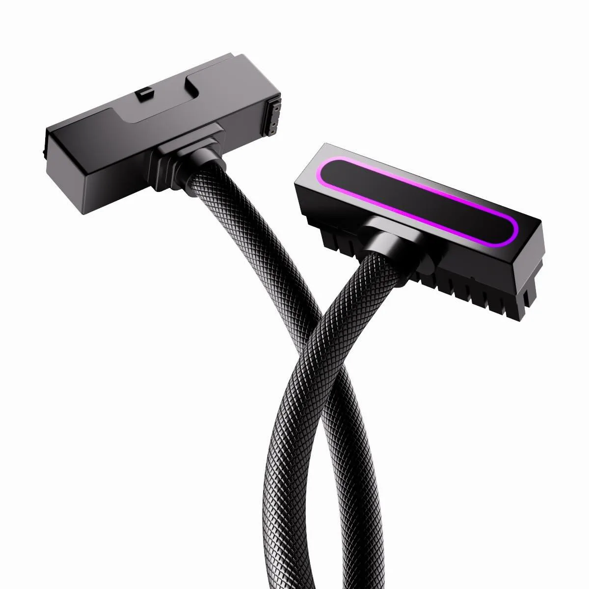  AXIS AIJS 24-Pin ATX ARGB Extension Cable 30cm Black 90° Right-Angle 18AWG — product photo
