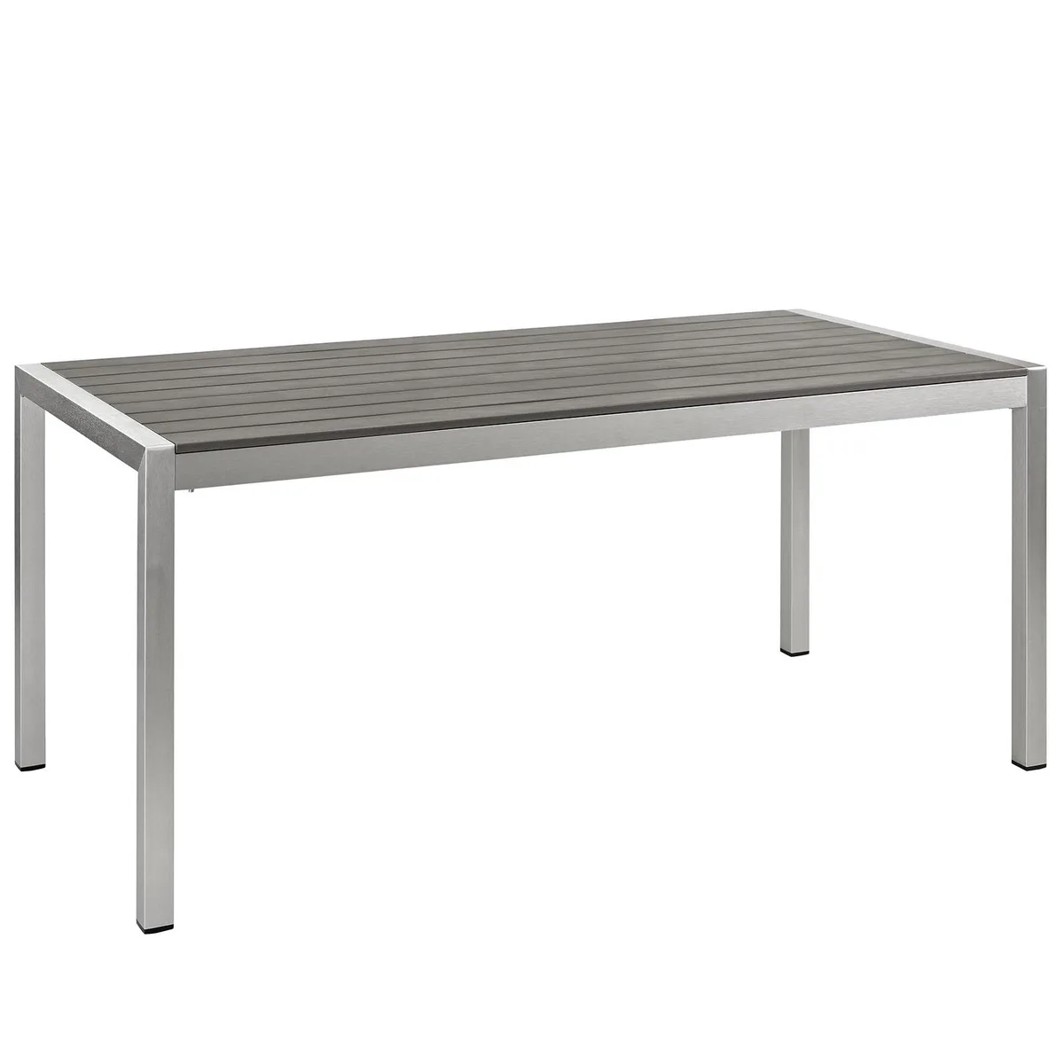 Modway Furniture Modway Furniture Shore Outdoor Aluminum Dining Table Silver Gray 71x35.5x30 — product photo