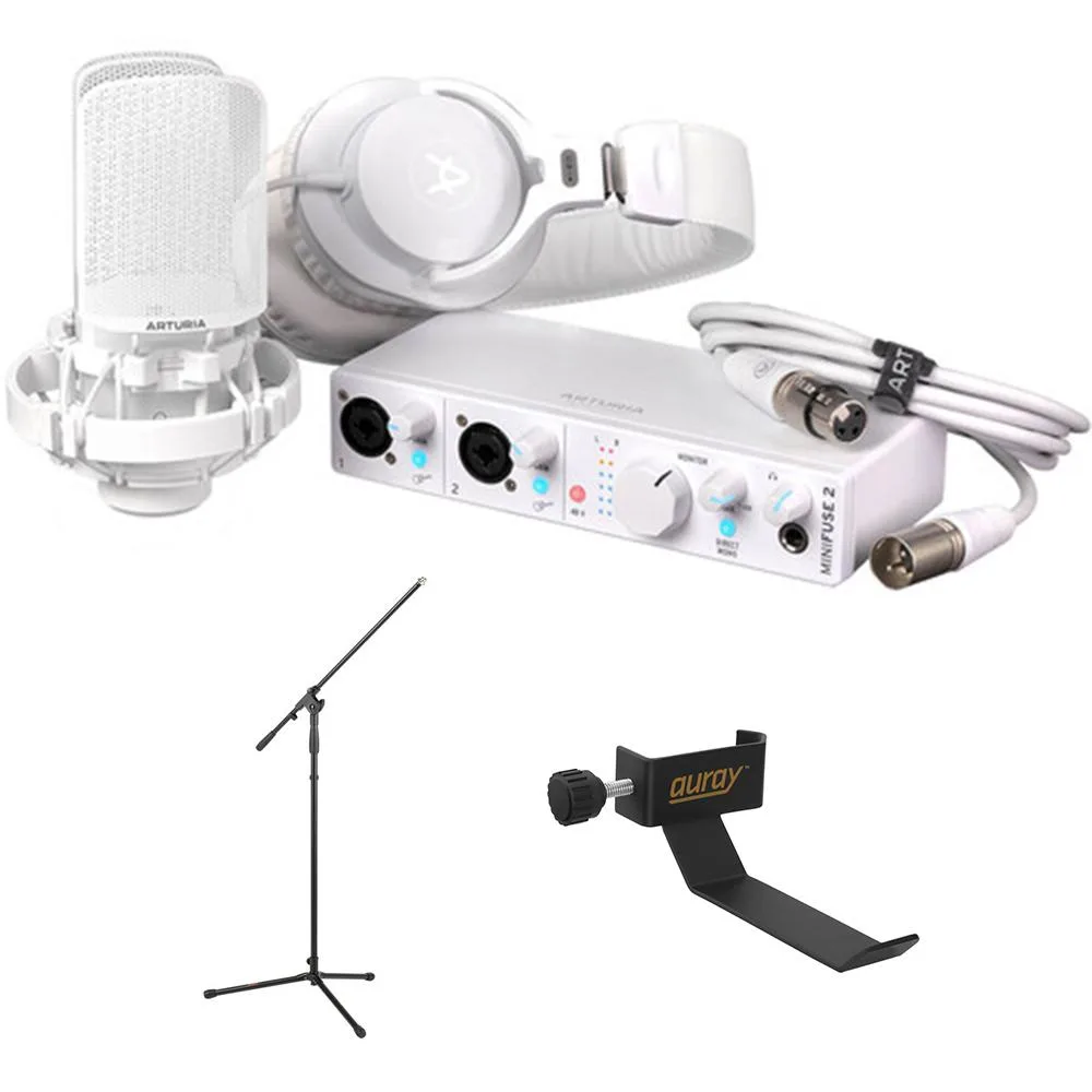 Arturia Arturia MiniFuse Recording Pack White with Headphone Holder and Microphone Stand — product photo
