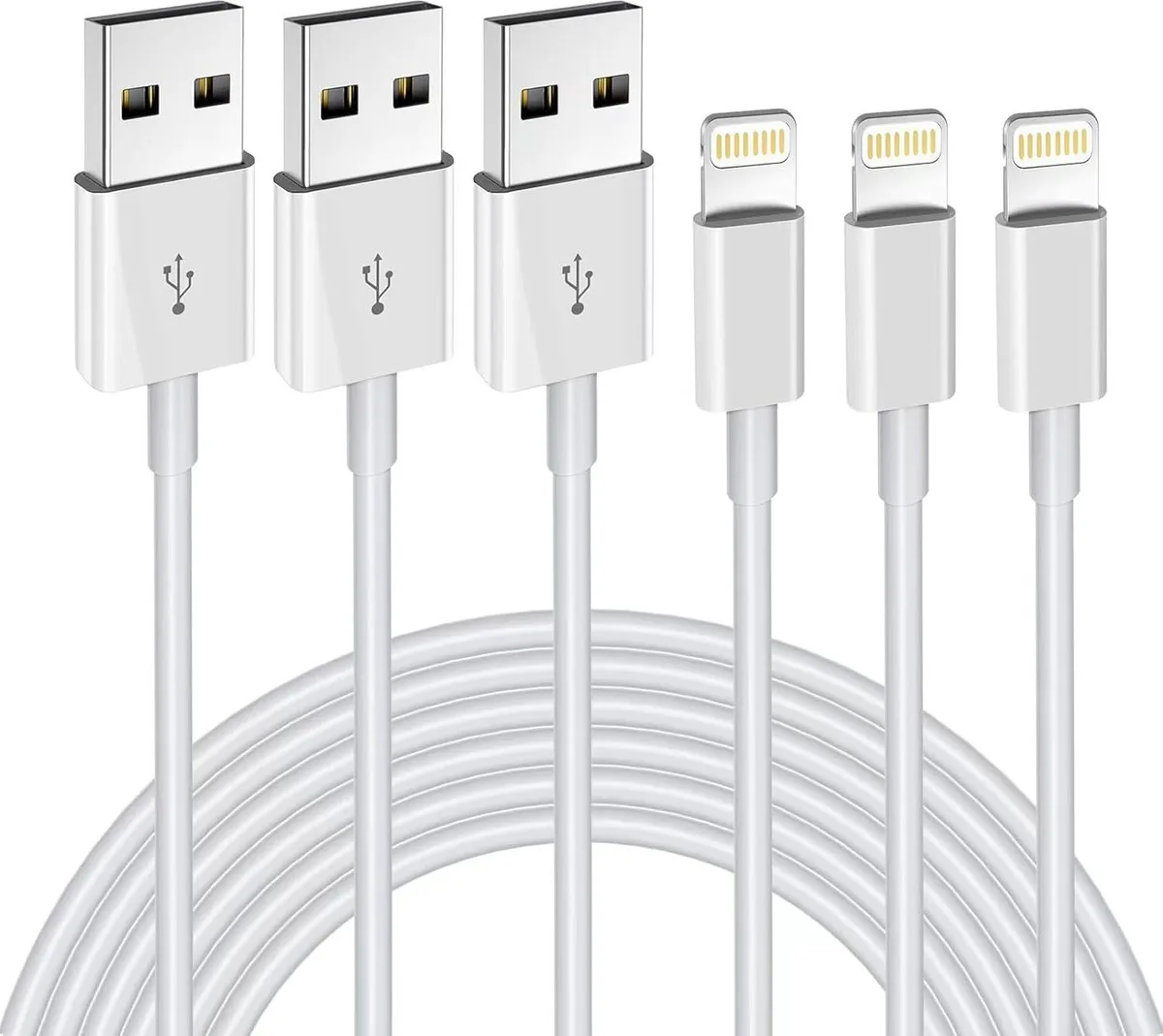 MCHOSE MCHOSE 3-Pack 6ft Lightning Cable MFi Certified 2.4A 480Mbps — product photo