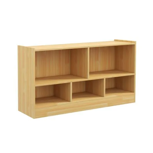 SlickBlue SlickBlue 5 Cubbies Toy Storage Organizer Yellow bookshelve — product photo