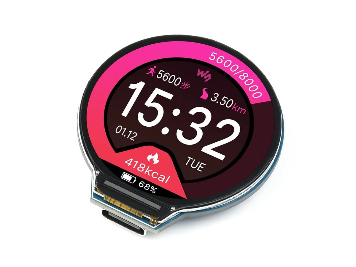 LORDWORLD LORDWORLD RP2040 Development Board 1.28inch 240×240 Round LCD — product photo