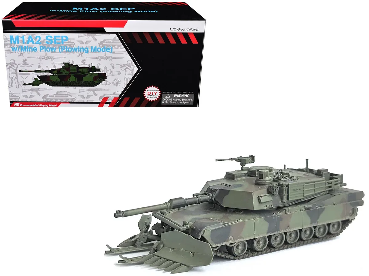 Dragon Models Dragon Models M1A2 SEP Tank w/Mine Plow "Fort Knox" 2002 1/72 Green Camouflage hobby collectible — product photo