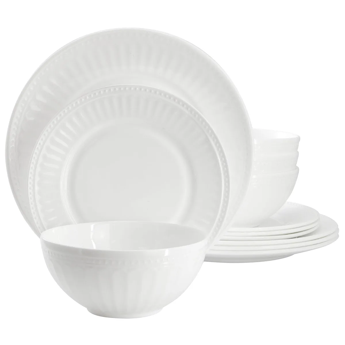 Gibson Gibson 510122842M 12 Piece Opal Glass Dinnerware Set — product photo