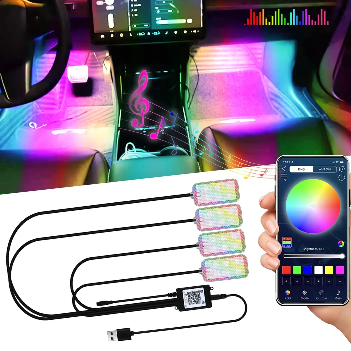  YongMing USB RGB LED Strip Light Kit Automotive Specialty Lighting — product photo