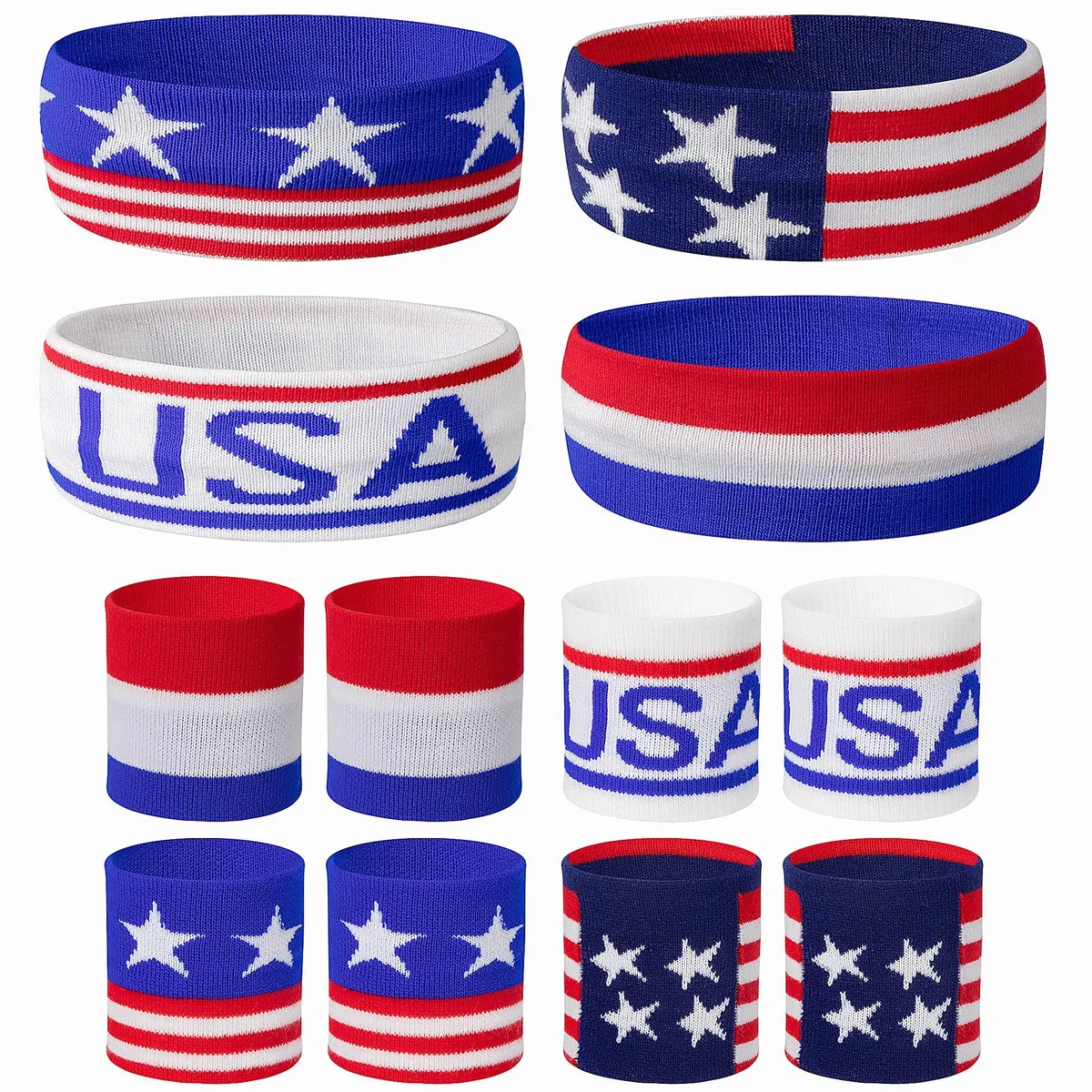  SHANGXING Sports Headband &amp; Wristband Set Black Cotton 7.5 x 2.4 inch — product photo