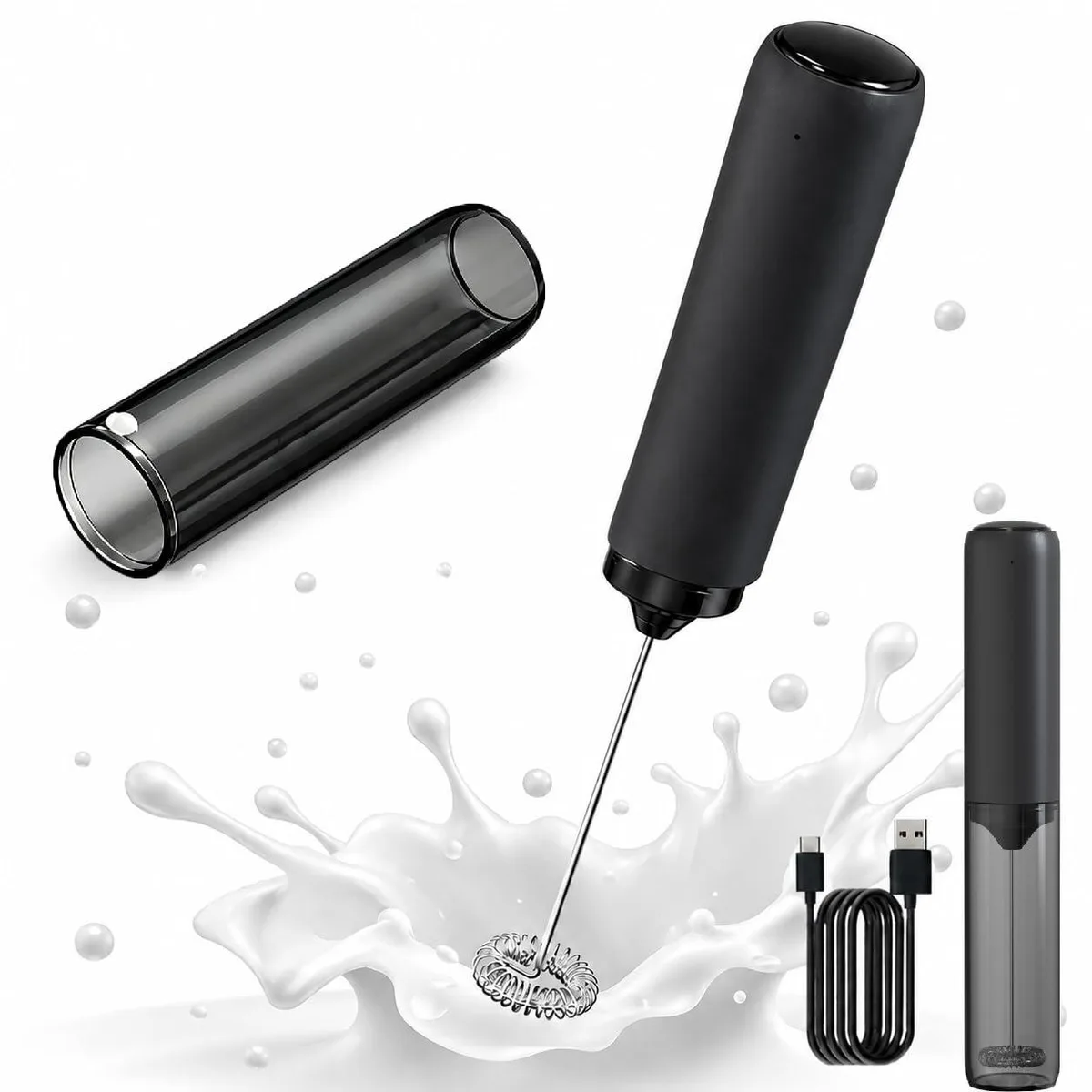  Brentwood Milk Frother PVLOKNSA White USB-C 20s 304 whisk — product photo