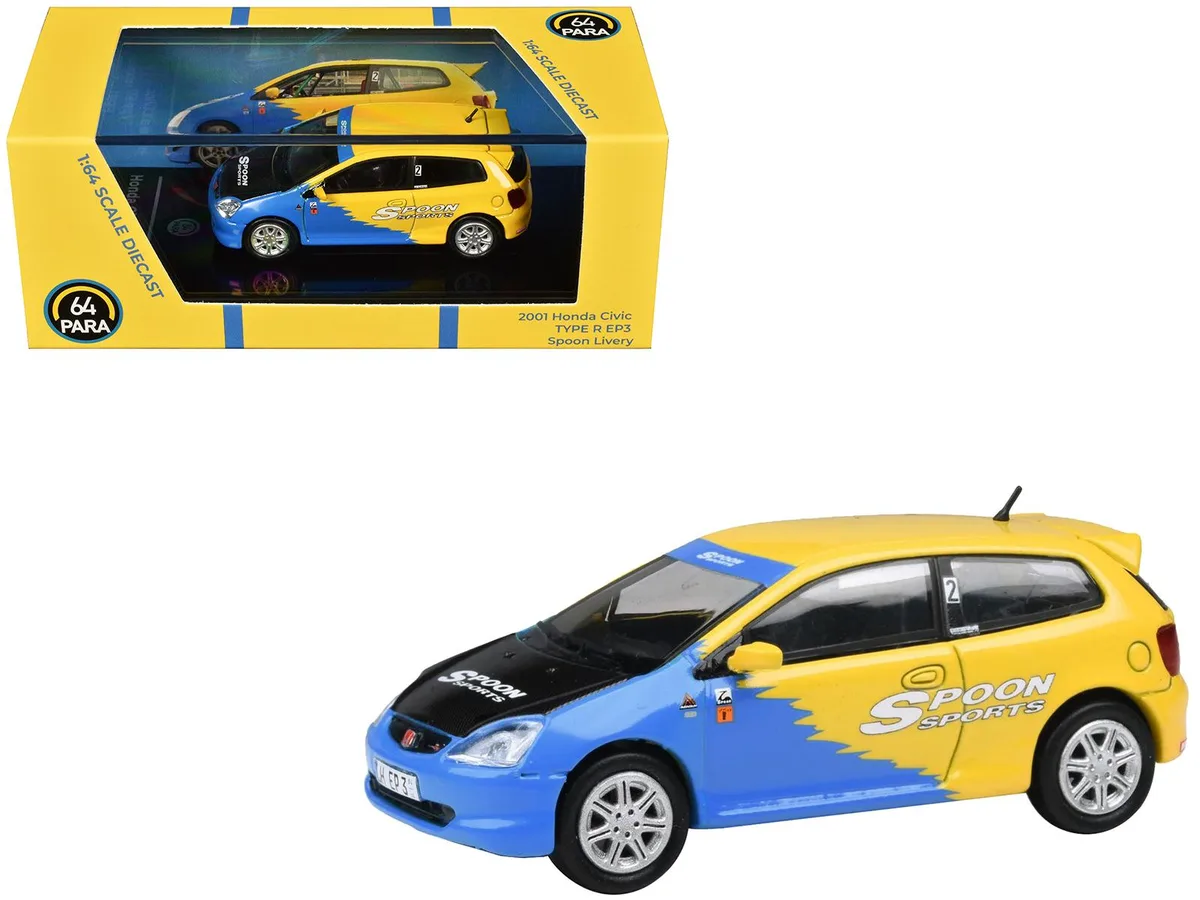 Paragon Paragon 2001 Honda Civic Type R EP3 Spoon Sports 1/64 Diecast — product photo