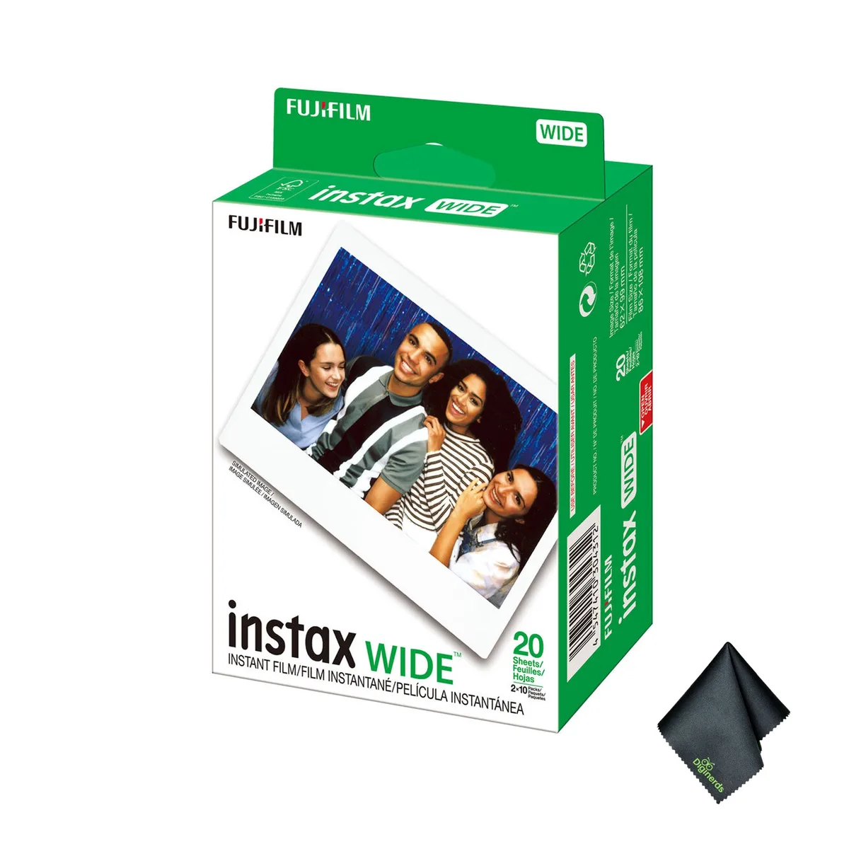 FUJIFILM FUJIFILM instax Wide Instant Film 20 Exposures + Microfiber Cloth — product photo
