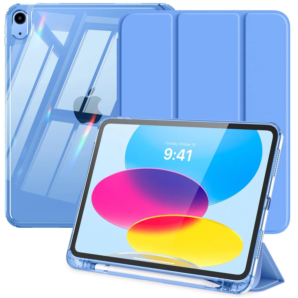  MoKo A3354 Clear Case for iPad A16 11th/10th Gen 11/10.9 Inch Blue Purple — product photo
